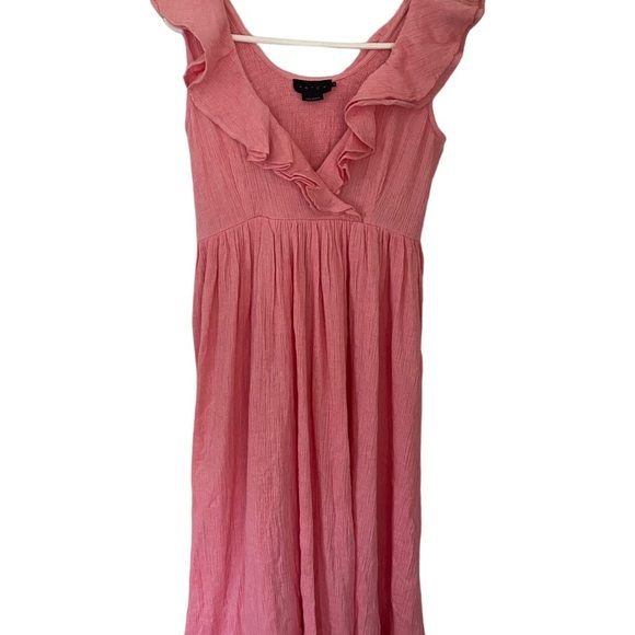 HATCH The Sarah Dress Pink Smocked Flutter Sleeve Maternity Maxi Dress EUC India - Picture 2 of 10